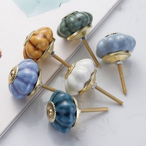 Solid-color Pumpkin Single-hole Ceramic Handle Cabinet Door Handle Ceramic Drawer Handle - Product Image 4