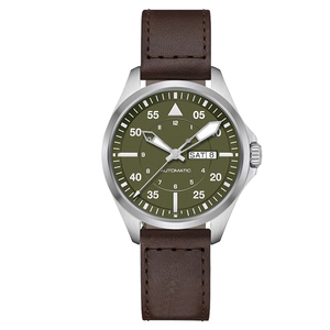 Shenzhen China fabricante relojes automáticos hombres con cara verde y correa de piel de becerro <span class=keywords><strong>100M</strong></span> <span class=keywords><strong>WR</strong></span> U3005 - Product Image 1