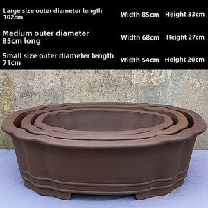 <span class=keywords><strong>Pot</strong></span> à fleurs ovale extra large en argile violette <span class=keywords><strong>de</strong></span> Yixing, style chinois, pour l'extérieur - Product Image 4