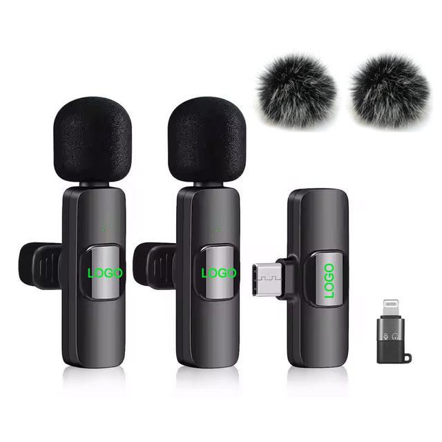 Hot Sale Portable K9 Mini Wireless Condenser Lavalier Microphone with Noise Cancelling Type C Connector for iPhone & Android