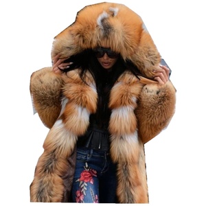 Winter Women's Faux Fur Collar Jackets Long Loose Hooded Parka Warm Coat for Women