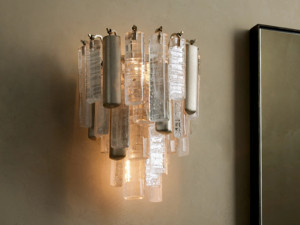 Luminaire suspendu moderne de luxe en verre de Murano avec tubes ambrés/transparents, finition laiton, pour salon, salle à manger et chambre à coucher - Product Image 5