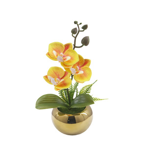 Tizen Artificielle Orchidée En Pot Fleur Artificielle Vraie Touche Orchidée Fleurs Velours pour La Décoration De La Chambre - Product Image 2