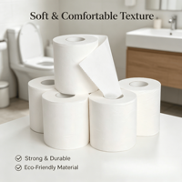 Papier toilette blanc en pâte de bois vierge de haute qualité, écologique, doux, absorbant et jetable, pour la peau, OEM ODM