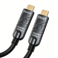 Câble Fibre Optique USB-C vers USB-C Qiulink 4K 60Hz 10 Gbit/s pour Synchronisation de Données et Charge PD60W pour Disque Dur Externe et Tablette