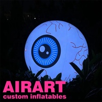 Œil humain gonflable imprimé sur mesure, œil géant réaliste gonflable pour installation artistique, événement en boîte de nuit, décoration d'Halloween