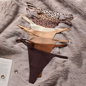 Tanga de Mujer de Talle Alto con Estampado de Leopardo, Transpirable, Cómoda, de Punto Elástico, con Tirantes, para Uso Diario, Sexy, con Logotipo - Product Image 2