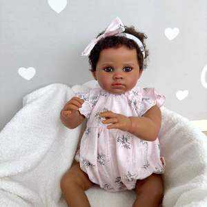 45cm Meadow Full Body Solid Silicone Bebe Reborn 3D Painted Lifelike Reborn  Baby Girl Boneca Reborn Corpo De Silicone Doll