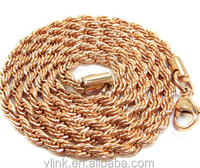 Chaîne de corde en acier inoxydable remplie d'or à la mode pour la fabrication de bijoux colliers de bijoux de mode