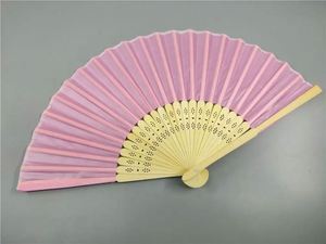Promotional Gifts Custom Print Logo Bamboo High Quality Plain <b>Silk</b> Folding Hand Wedding Fan - Product Image 6