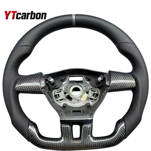 พวงมาลัยคาร์บอนไฟเบอร์สีดำเงา สำหรับรถยนต์ Sharan Passat Variant EOS California Amarok <span class=keywords><strong>T5</strong></span> Transporter <span class=keywords><strong>Caravelle</strong></span> ปี 2009-2016 - Product Image 3