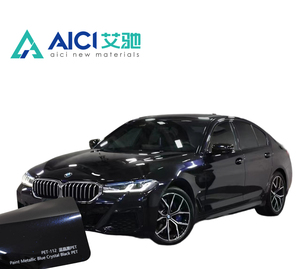 Película Protectora para Carrocería de Automóvil PET Metálica Azul Cristal Negro Brillante de 1.52x17, 7.5mil de Grosor, Protección UV e IR, Antiarañazos - Product Image 1