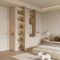 Armoire enfant moderne en bois, série Muffy, taille King, portable, modulaire, écologique, personnalisable OEM/ODM, garantie 5 ans