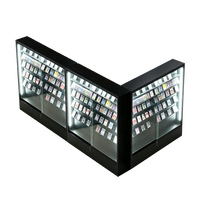 Vitrine verticale en verre gradué avec cadre métallique personnalisé, présentoir pour objets de collection sportifs, étagères pour cartes à collectionner, vitrine pour cartes à échanger
