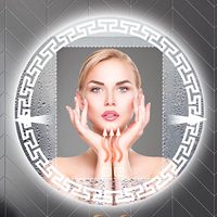Décor à la maison miroir dentelle ronde led miroir lampes murales miroir intelligent salle de bain