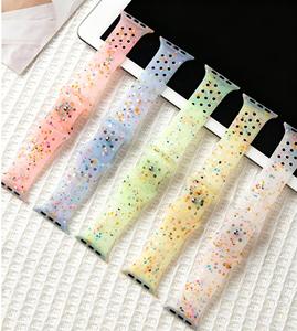 สายนาฬิกาซิลิโคน Upro Jelly สำหรับ Apple Watch Band Series 11 10 9 8 SE Ultra 2 แบบโปร่งแสงลายจุดสีสันสดใสแบบมีรูระบายอากาศสำหรับเล่นกีฬา - Product Image 1