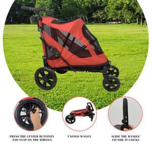 Poussette pliable de luxe JXB <span class=keywords><strong>pour</strong></span> animaux de compagnie, légère, à 4 roues, <span class=keywords><strong>pour</strong></span> les voyages en plein air, avec ventilation en maille - Product Image 5