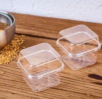 Boîte à dessert jetable transparente de haute qualité en plastique PET, alimentaire, avec couvercle, pour sushi, pizza, hamburger, contenants à emporter