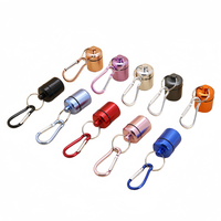 Boîte de rangement pour médicaments en alliage d'aluminium de forme ronde, étanche, mini boîte d'emballage en métal pour écouteurs avec porte-clés, vente en gros