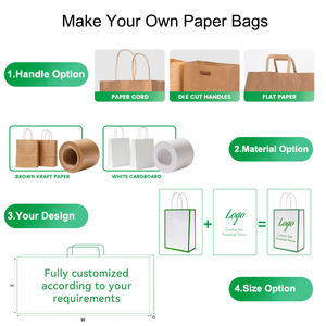 حقيبة ورقية بحجم A3 <span class=keywords><strong>A4</strong></span> A5 مخصصة للحفلات والتسوق والهدايا فارغة مع مقابض - Product Image 3