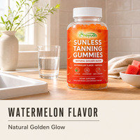 Gummies personnalisées OEM à l'astaxanthine, au lycopène et à la bêta-carotène, saveur pastèque, complément alimentaire à base de plantes pour bronzage sans soleil