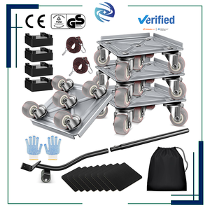 Высококачественная белая стальная тележка для мебели с утолщенными колесами и L-образным краем - Product Image 1