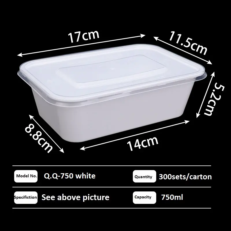 Fabrika ucuz dikdörtgen plastik salata kasesi tek kullanımlık restoran paket servis gıda öğle yemeği kapaklı kutu