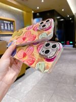 Coques de téléphone de luxe à motifs floraux pour iPhone 15, 16, 17 Pro Max et Samsung Galaxy S25