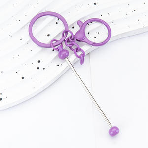 Porte-clés en métal perlé en silicone DIY de haute qualité, coloré, rose, jaune, avec barre émaillée pour perles, modèle « <span class=keywords><strong>Mama</strong></span> », très demandé - Product Image 6