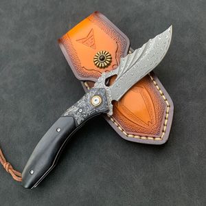 Thép không gỉ gấp dao độ cứng cao sắc nét răng cưa cạnh lĩnh vực tồn tại di động nhỏ ngoài trời trái cây dao mun xử lý - Product Image 6