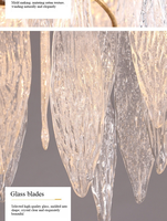 Lustre en cristal et cuivre massif post-moderne, suspension de luxe pour salon, chambre de villa française, salle à manger, éclairage artistique en verre