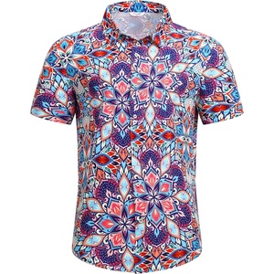 Chemises de cowboy pour hommes Style bohème Chemise hawaïenne personnalisée Évacuation de l'humidité Séchage rapide Manches courtes Chemises de plage tropicales pour hommes - Product Image 1