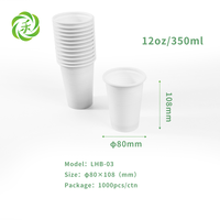 Gobelets jetables en plastique blanc biodégradables de 8oz 250ml Tasses d'eau dégradables écologiques pour une utilisation de fête à emporter de café