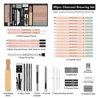 Xin Bowen – Kit de Dessin Professionnel en Bois 39 Pièces avec Crayons, Gommes, Papier et Accessoires Artistiques