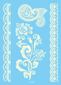 Nueva llegada blanco mano Henna plantilla impermeable de transferencia de agua <span class=keywords><strong>tatuajes</strong></span> temporales de La etiqueta engomada - Product Image 4