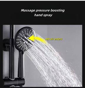 Grifo de Ducha Negro Montado en la Pared <span class=keywords><strong>del</strong></span> Baño <span class=keywords><strong>del</strong></span> <span class=keywords><strong>Hotel</strong></span>, Juego de Ducha Multifuncional de Latón para Baño - Product Image 3