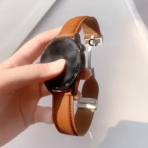 Nouveauté Bracelet de montre en cuir PU pour Samsung Huawei et bracelet de montre universel à bouton magnétique 20 mm 22 mm - Product Image 3
