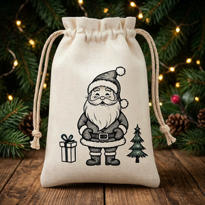 Sac à cordon en toile de coton de qualité supérieure, pochette de rangement durable pour chaussures, cosmétiques, bijoux et accessoires, en vente - Product Image 1