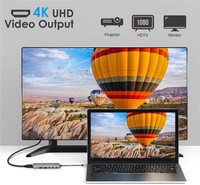 Prix usine 6 en 1Hub 4K HD 100W PD Charge rapide Audio Hub Com 3 Portas USB 2 Ports USB-C Hub 3.5mm Audio