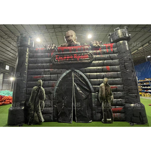 Customized <b>Inflatable</b> Scary Themed Haunted <b>House</b> Tent for Kids Halloween Modern Style Black Color Easy Setup CE Certified - Product Image 4
