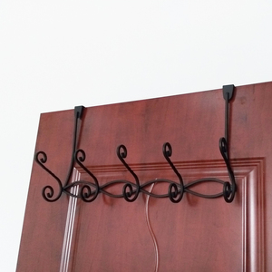 Noir <span class=keywords><strong>Antique</strong></span> Conception de Défilement Décorative Murale En Métal Fer Patère - Product Image 1