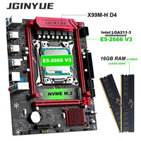 Kit de carte mère JGINYUE X99M-H D4, double canal DDR4, prise en charge du processeur LGA 2011-3, carte mère de jeu avec processeur et RAM