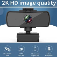 Cámara Web para PC de Alta Calidad con Soporte de Trípode, 2K 4MP, Grabación de Video HD, Enfoque Automático, USB, con Micrófono para Computadora