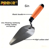 Truelle d'angle en acier à haute teneur en carbone REEKE 12 et 6 pouces pour béton, lame arrondie, poignée profilée, pour plâtrage