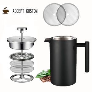 Produit Personnalisé, Cafetière Isolée à Double Paroi, Noir Mat, Capacité 6 Tasses, 1000 ml, Acier Inoxydable, Ensemble Café et Thé Noir Mat - Product Image 1
