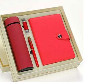 Business 4 Piece <b>Set</b> Company Business Gifts Vacuum Cup Pen <b>Notebook</b> U Disk Leather Luxury VIP Office Stationery Gift <b>Set</b> - Product Image 2