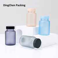 Flacons de luxe pour vitamines 120 ml en PET dépoli coloré, contenants vides pour pilules et gélules avec bouchon à vis, emballage pour bonbons
