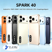 Smartphone TECON Spark40 22G+1TB 5G CDMA LTE Android 16 Layar HD 7,3 inci Kamera Belakang 108MP Deca Core 144Hz MTK Dimensity