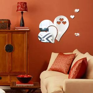 Creative DIY Modern Style 3D Heart Shaped Acrylic Mirror <b>Wall</b> <b>Stickers</b> for Home Living Room Mural Decoration - Product Image 6