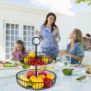<span class=keywords><strong>Cuisine</strong></span> Fruits <span class=keywords><strong>et</strong></span> Légumes De Stockage Comptoir Deux Métalliques À Plusieurs Niveaux 2 De Fruits De Palier Panier Stand - Product Image 4